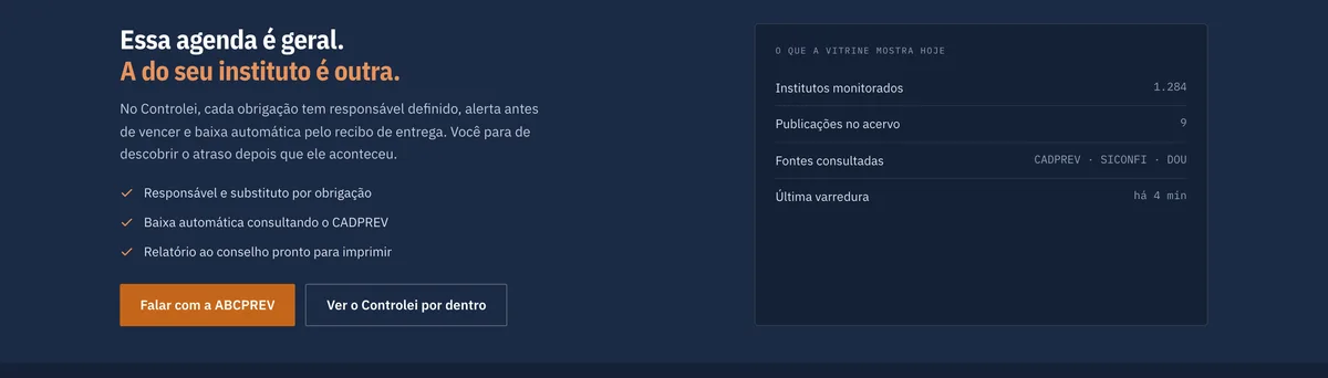 Chamada da vitrine: responsável e substituto por obrigação, baixa pelo recibo do CADPREV e relatório ao conselho