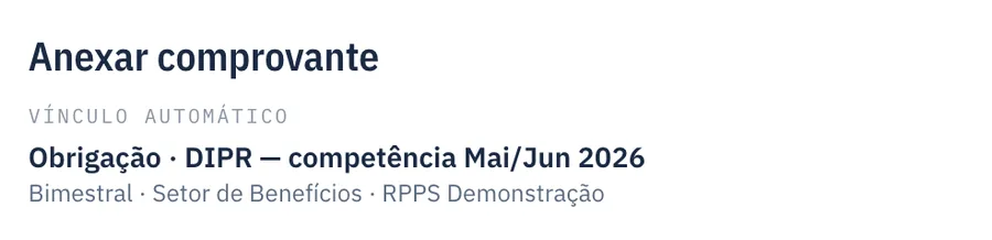 Ampliação: o sistema já sabe que o arquivo é da DIPR competência Mai/Jun do Setor de Benefícios